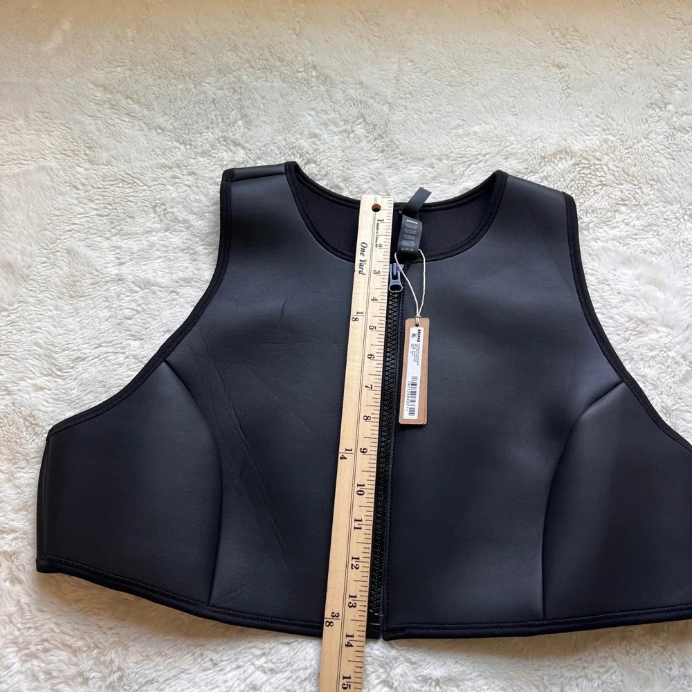 SKIMS Rubberized Scuba Swim High Neck Bikini Top Onyx Black BT-HNK-3160 3X NWT
